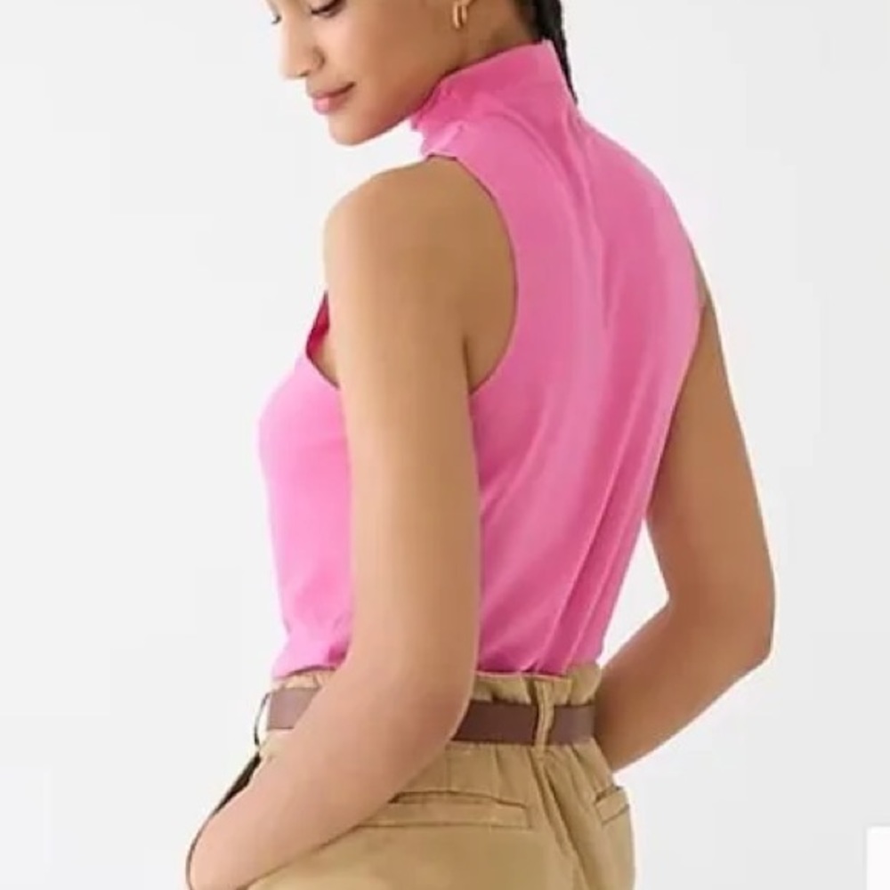 J Crew Tissue Mockneck Tank in pink - Picture 2 of 3